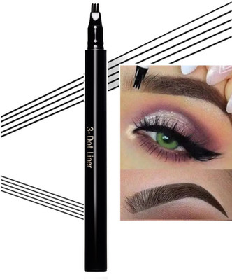 tanvi27 Three-tip Head Eyebrow Enhancers And Fiber-filled Pen(Jet Black)