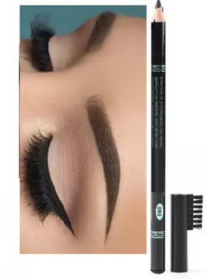 Amaryllis Waterproof Eyebrow Pencil with Brush pack of - 1(BLACK)