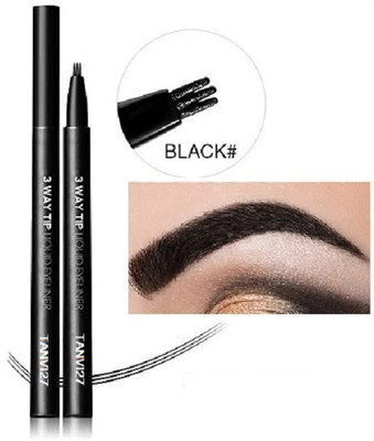 tanvi27 EyeBrow Definer Jet Black Multi Use Eyebrow 3Way Tatoo Pen(Jet Black)