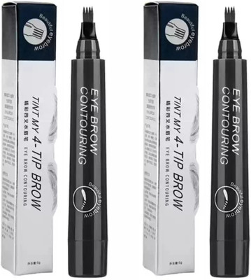 eyuxee eyebrow pencil with eyebrow brush pack Of 2(black)