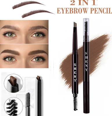 Sheny 2 in 1 Dual Function Brow Filling Eye Brow Pencil pack of - 1(BROWN)