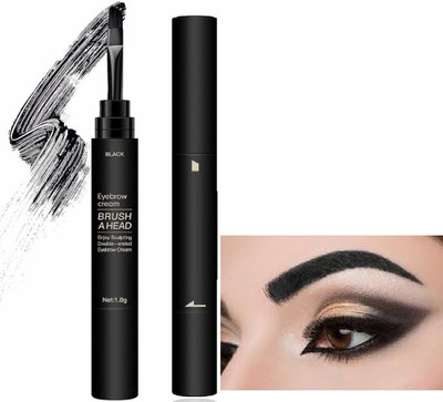 AFARAXIA Eyebrow Pen BLACK ,4 Micro-Fork Tip,Waterproof, Long-Lasting Pen(black)