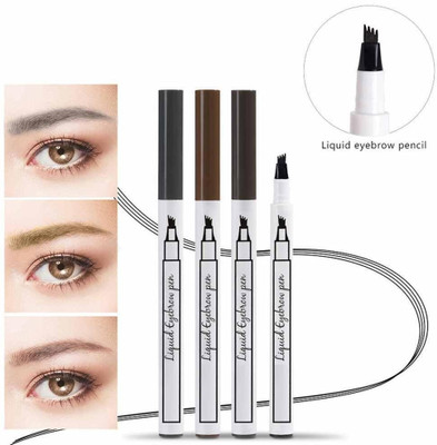 tanvi27 Brow Defined Grey & Dark Brown & Light Brown & Blakc Eyebrow Tatoo Sketch(DARK BROWN, GREY, LIGHT BROWN, BLACK)