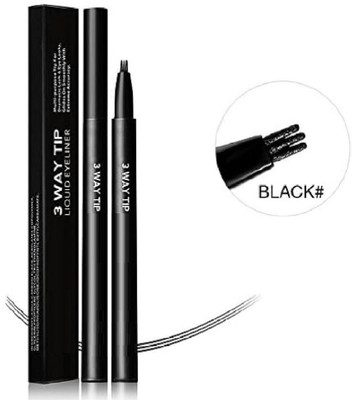 GFSU - GO FOR SOMETHING UNIQUE Best 3 Way Tip Charming Black Liquid Eyeliner Pen(Black)