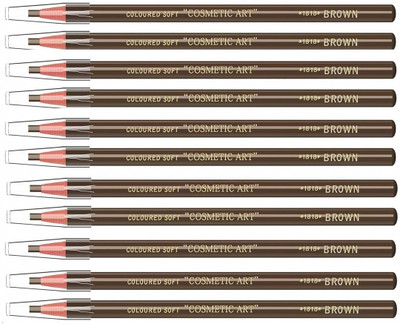 HUDAQUEEN Set of 12 Brown Eyebrow Pencil Easy Brow Shaping 1818(Brown)