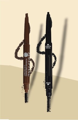 Lele K.B. Combo of Black and Brown eyeliner with built in Brush(Black, Brown)