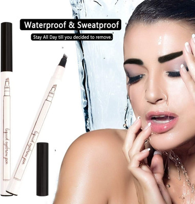 GFSU - GO FOR SOMETHING UNIQUE Eyebrow Pen with a 4 Micro-Fork Tip Creates Flawless Natural Looking(Black)