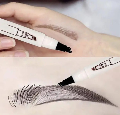 GABBU New Eyebrow Thin Tattoo Pen Eyebrows Shades Makeup Eye Brow Pencil(Black)