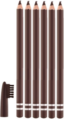 WOONGMI Waterproof Eyebrow Definer Pencil with Brush Set Of 6(BROWN)