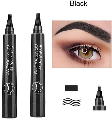 GFSU - GO FOR SOMETHING UNIQUE Combo Eyebrow Tattoo Pen Waterproof 4 Points Eyebrow Pen(Black)