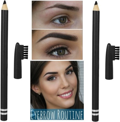 BLUEMERMAID LONG LASTING BLACK EYEBROW PENCIL FOR THICK EYEBROW LOOK(BLACK)