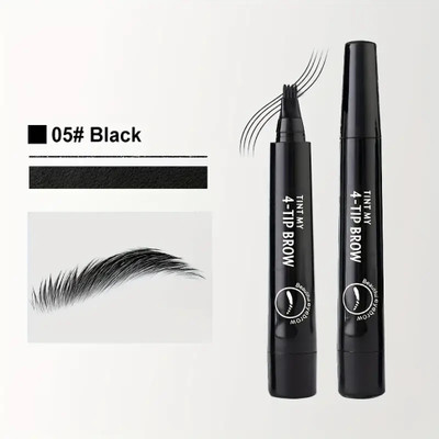 GULGLOW99 Eyebrow Pen with Fork Tip Long-lasting Waterproof(BLACK)