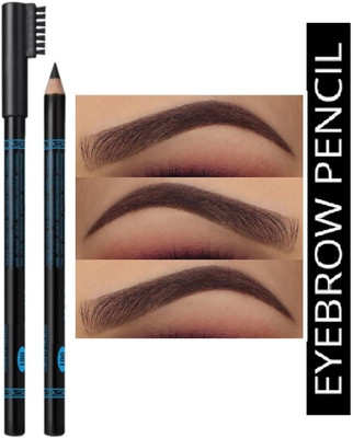 Arcanuy Waterproof & Smudgeproof Black Eyebrow Pencil With Eyebrow Brush(black)