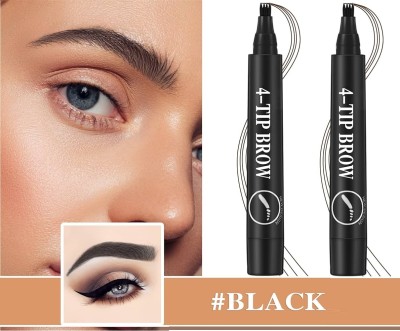 luzimaisa COMBO OF PERFECT EYE BLACK CONTOURING COLOR PEN 4-TIP PENCIL(black)