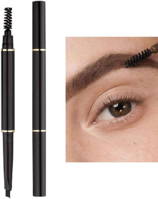SHENYCOLORS New 2 in 1 Eyebrow Pencil with eyebrow Brush for get matte look eyes(BLACK)