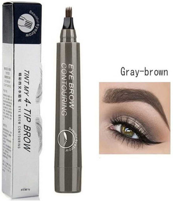 LOVE HUDA Eyebrow Contouring Pencil HD Waterproof Eyebrow Pen 4 Micro Fork Tip Applicator(Black)