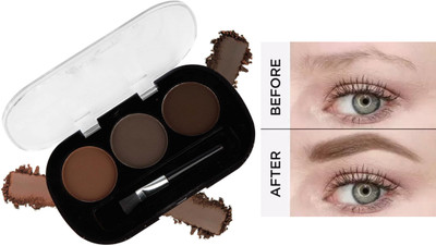 YAWI Define brows 3 color eyebrow powder palette With Brush(Multicolor)
