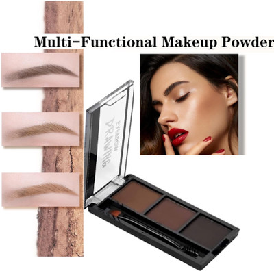 YAWI Waterproof Non-Transfer Smudge proof Eyebrow Palette 3 Shades With 1 Brush 7.2 g(multi)