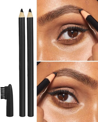 NADJA SMUDGE PROOF BLACK EYE BROW PENCIL WITH BRUSH SET OF 2(BLACK)