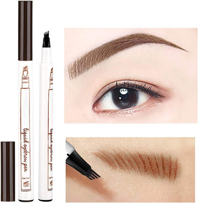 manasona Best Eyebrow Tattoo Pen Waterproof 4 Points Eyebrow Pen Long Lasting(BROWN)