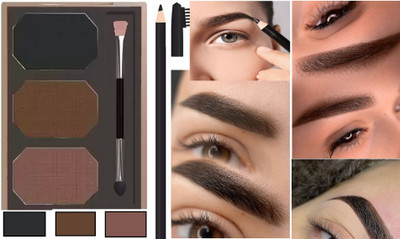 GFSU - GO FOR SOMETHING UNIQUE MATTE FINISH OR CREAMY EYE BROW PALETTE WITH BRUSH(BLACK)