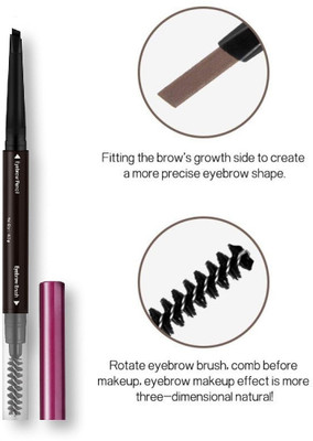 Yuency Expert EyeBrow Pencil 2in 1 Dual Function Brow Filling Pencil with Shaping Brush(brown)