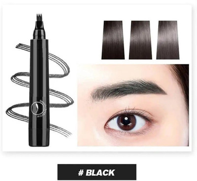 Sheny Eyebrow Pen with a 4 Micro-Fork Tip Creates Flawless Natural Looking Brows(BLACK)