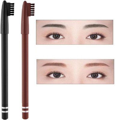 Yuency Easy brows Eyebrow Pencil with Brush Smudge proof Eyebrow Definer Pencil(brown)