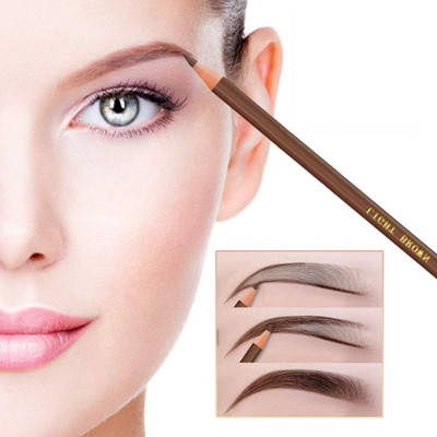 MYEONG Waterproof And Long Lasting Black Eyebrow Pencil With Brush(Brown)
