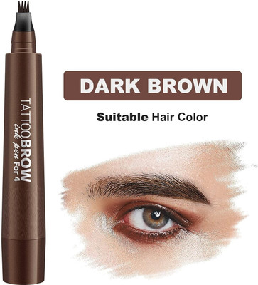 MYEONG 4 Micro-Fork Tip Applicator Creates Flawless Natural Looking Brows(Brown)