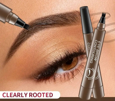 GULGLOW99 4 point brown color eyebrow contouring pen waterproof(brown)
