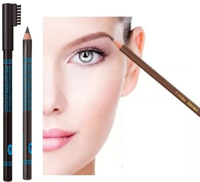 Neycare eyebrow Pencil With Brush Brown| Dual-Ended Pencil for Defined Brows(DARK BROWN)
