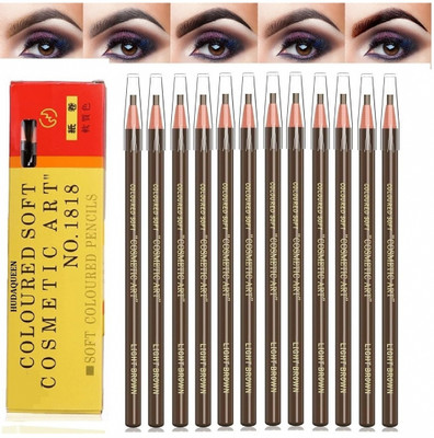HUDAQUEEN Set of 12 Brown Eyebrow Pencil Brow Filling Expert 1818(Brown)