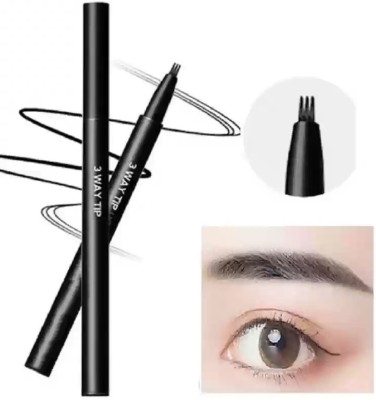 THTC Easy Wearing 3 Way Tip Liquid Eyeliner Smudge Proof(BLACK)