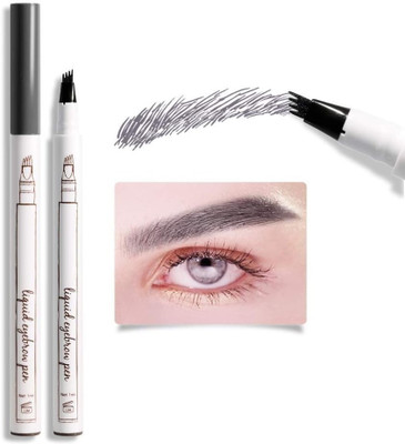GABBU 3D Waterproof Microblading Eyebrow Pen 4 Fork Tip Tattoo Pencil(black)