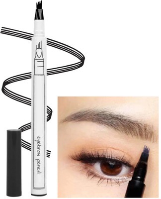 GULGLOW99 4 Forked Micro-Fork Tip Smudge-proof Eyebrow Tattoo Pen(BLACK)