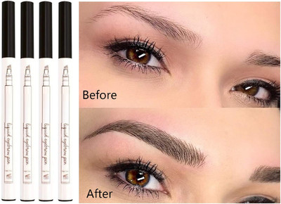 ADJD Combo Eyebrow Pen Waterproof Tattoo Durable Eye Brow Pencil Smudge-proof(BLACK)