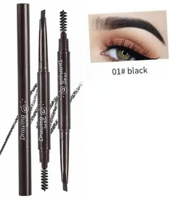 HSQ Eyebrow Pencil – Black | Waterproof & Smudge-Proof | For Defined Brows(black)