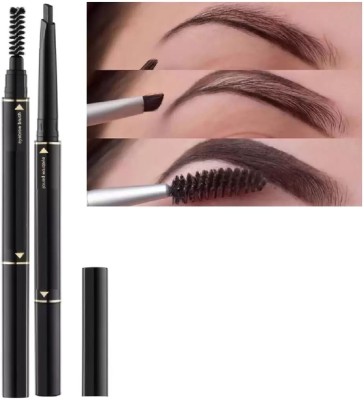 GULGLOW99 Eyebrow Pencil 2 in 1 Dual Function Eye Brow Filling Pencil with Brush Black(BLACK)