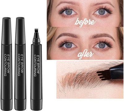 WOONGMI Natural Waterproof Eyebrow Pen with a Creates Flawless Natural Looking Brows(Black)