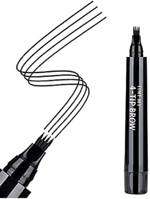 WOONGMI Waterproof Eyebrow Filling Pencil With 4 Tip Applicator For Women(BLACK)