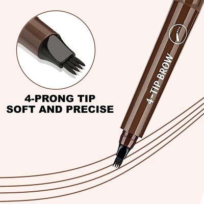 REIMICHI Eyebrow Tattoo Pen 4 Head Fine Sketch Liquid Eyebrow Pencil(brown)