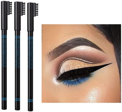 Luster Shine WaterProof Eyebrow Pencil with Brush (Black)(BLACK)