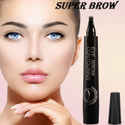 Sheny Eyebrow Pen Makeup Micro 4 Point Brow Pen(BLACK)