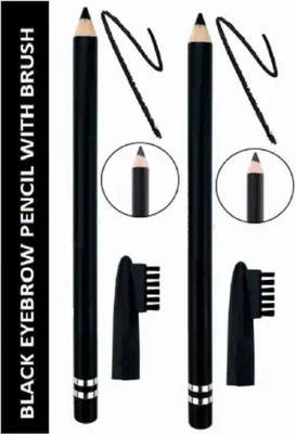 JANOST WATERPROOF EYEBROW PENCIL WITH EYEBROW BRUSH 2PC(BLACK)