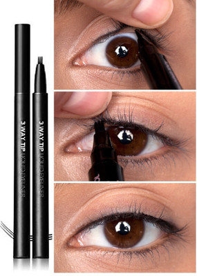 tanvi27 Eye Brow Defineing Jet Black Multi Use Eyebrow 3way Tatoo Pen(Jet Black)