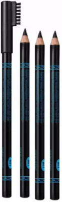 FELICECHIARA Waterproof & Long lasting Black Eyebrow Pencil With Brush(BLACK)