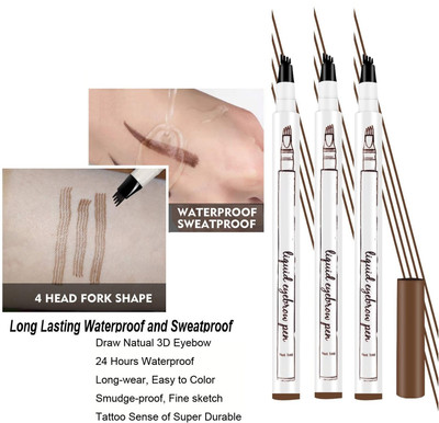 tanvi27 Natural Finish Looking Defined Eyebrow Tatoo Pencil Combo(LIGHT BROWN)
