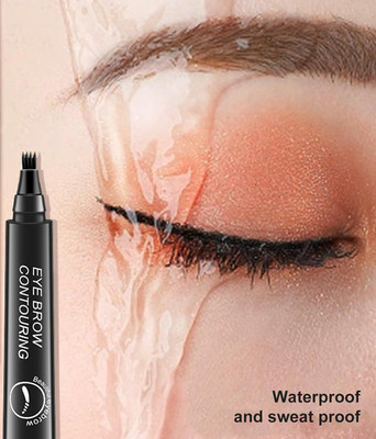 ADJD 4 Micro-Fork Eyebrow Pen Applicator Creates Flawless Natural(BLACK)