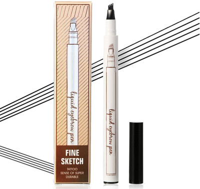 FLORERO attoo Eyebrow Pen Four Tips Long-Lasting Waterproof Brow Gel And Tint Dye Cream(BLACK)